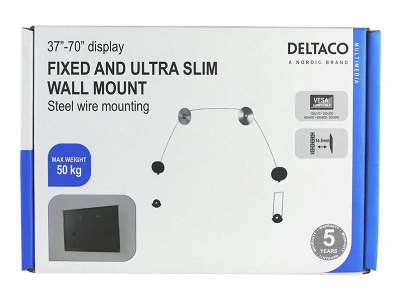 Deltaco ultra-slim picture wall 37"-70" 50kg 1 - Max 50 kg - recommended for 70"