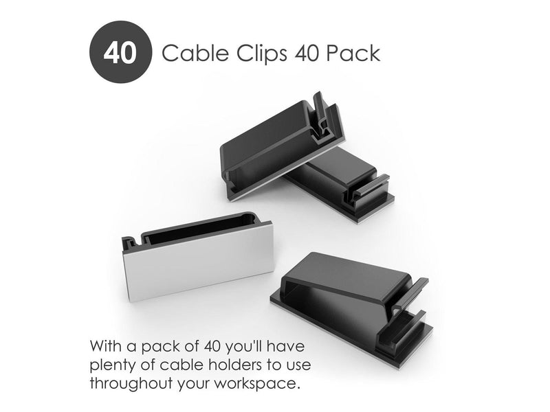 Desire2 Enfold Cable Clips Black 40-pack