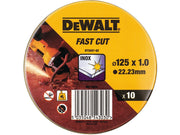 Dewalt 125mm x 1mm Cutting Disc 10/TIN (10 TIN Display)