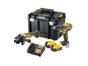 Dewalt DCK2020P2T-QW 18V XR Carbonless Combi set with drill angle grinder 2x5Ah batteries charger and TSTAK