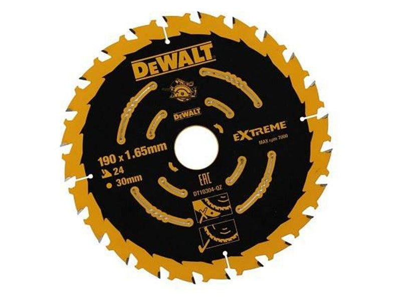 Dewalt Extreme 2nd Fix Circular Saw Blade 190mm 30mm Bore 24T