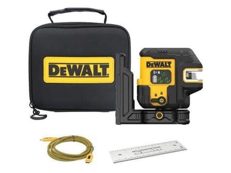 Dewalt USB-C Krydslinjelaser + 5-punkt grøn