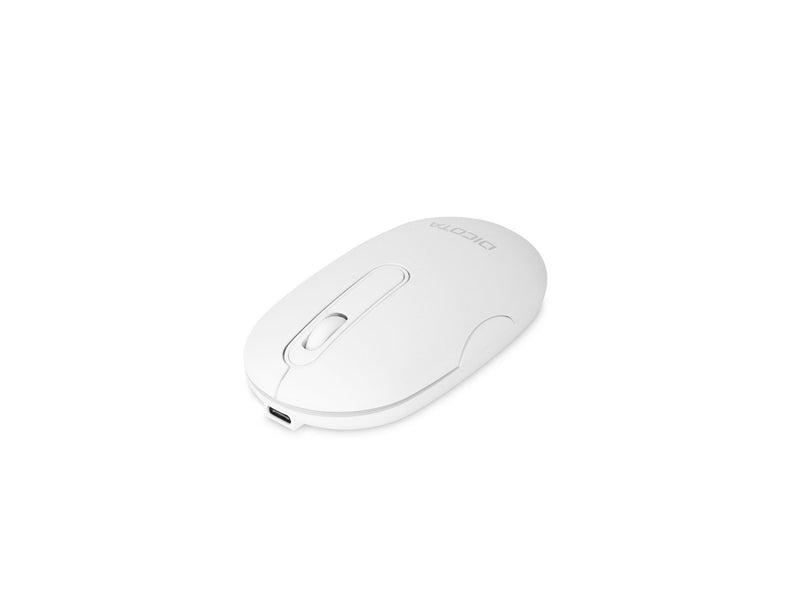 Dicota Bluetooth Mouse DESKTOP - Bluetooth/2.4GHz | Rechargeable | 800-1600 DPI | White - Maus (Weiß)