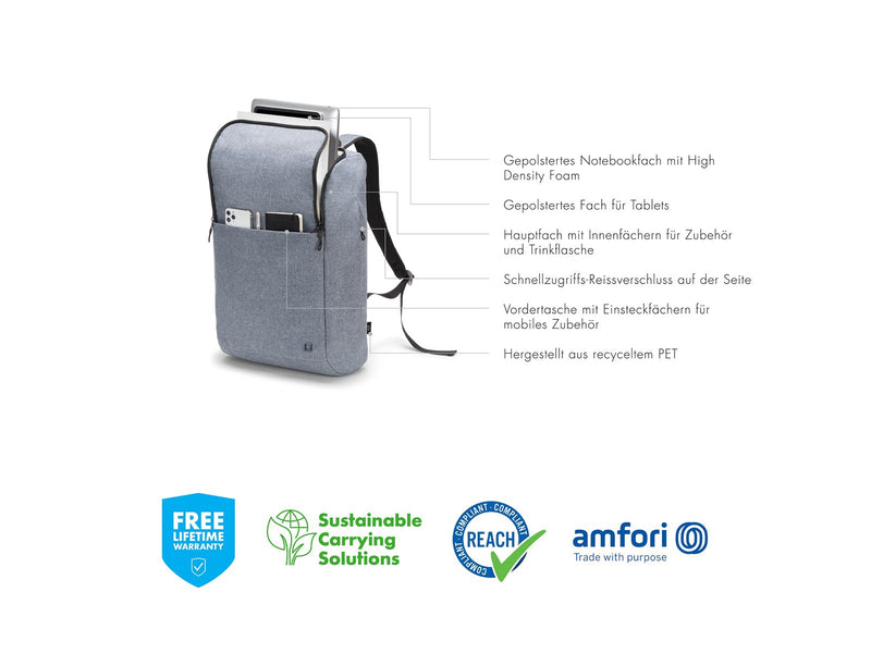 Dicota Eco Motion Rucksack für Laptop 15.6" | Blau