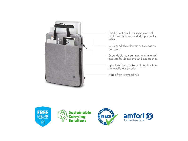 Dicota Eco Motion Tote für Laptop 15.6" | Grau