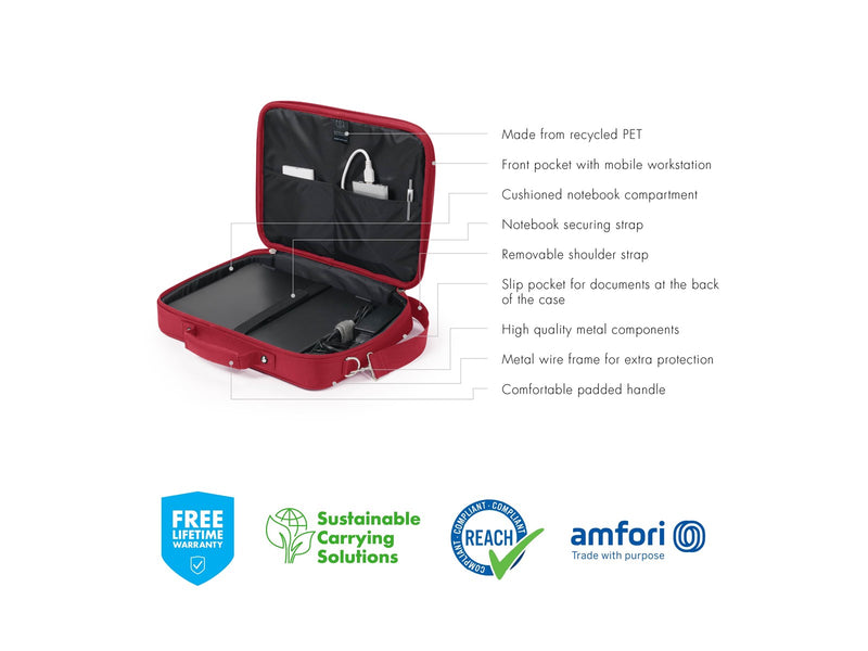 Dicota Eco Multi Base Laptop-Tasche für Laptop 15.6" | Rot