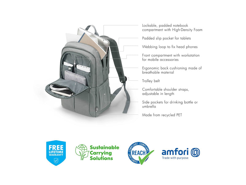 Dicota Eco Scale Rucksack für Laptop 15.6" | Grau