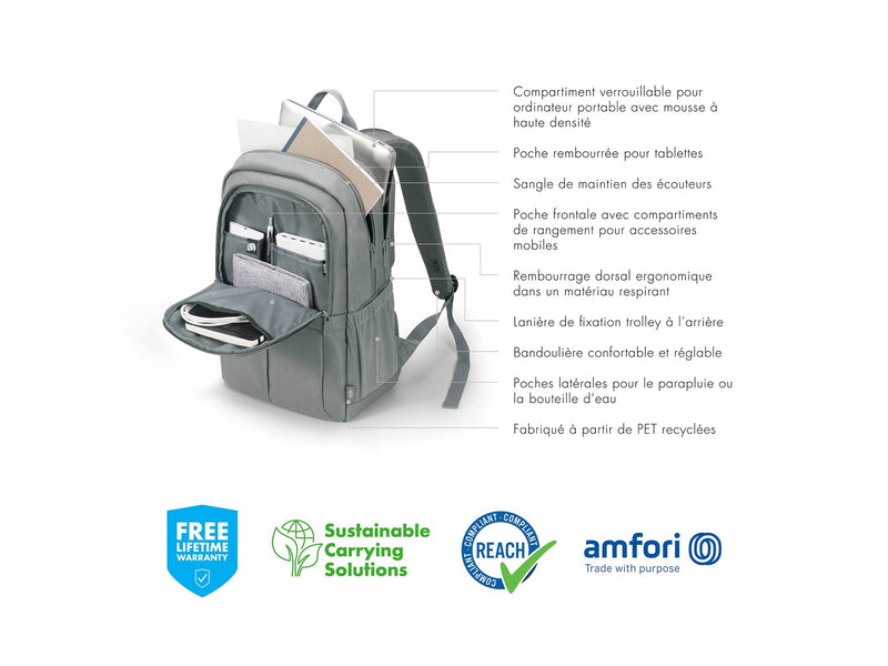 Dicota Eco Scale Rucksack für Laptop 15.6" | Grau