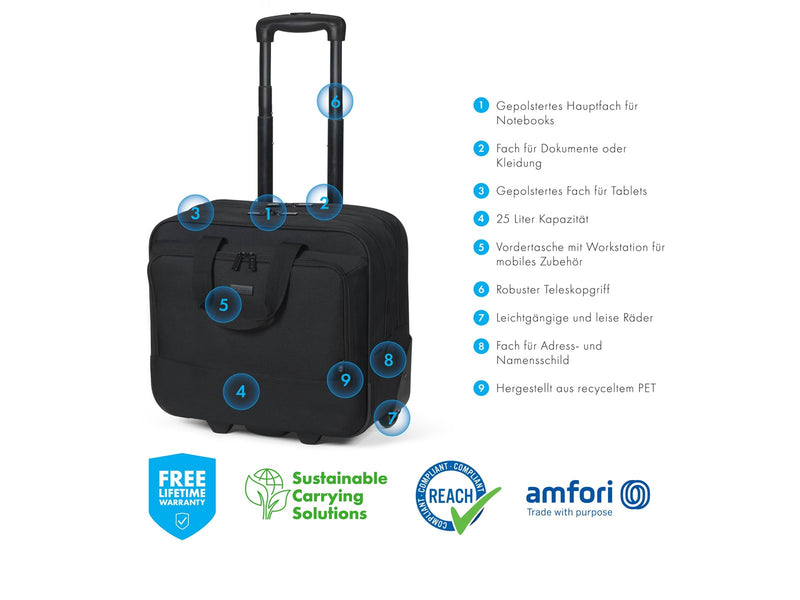 Dicota Roller Eco Top Traveller Base Laptop-Tasche für Laptop 16" | Schwarz