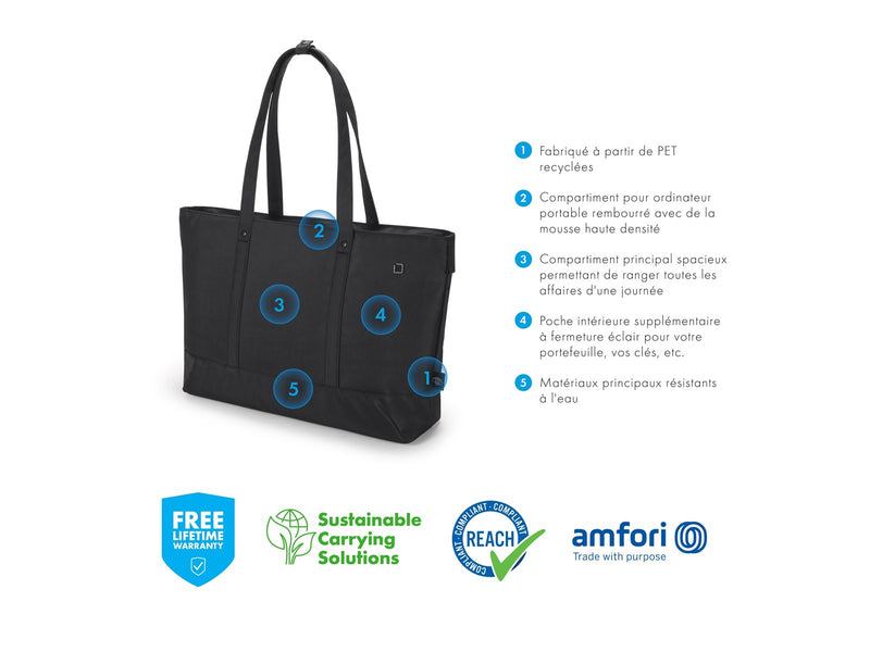 Dicota Shopper Bag Eco Motion Tote für Laptop 14.1" | Schwarz