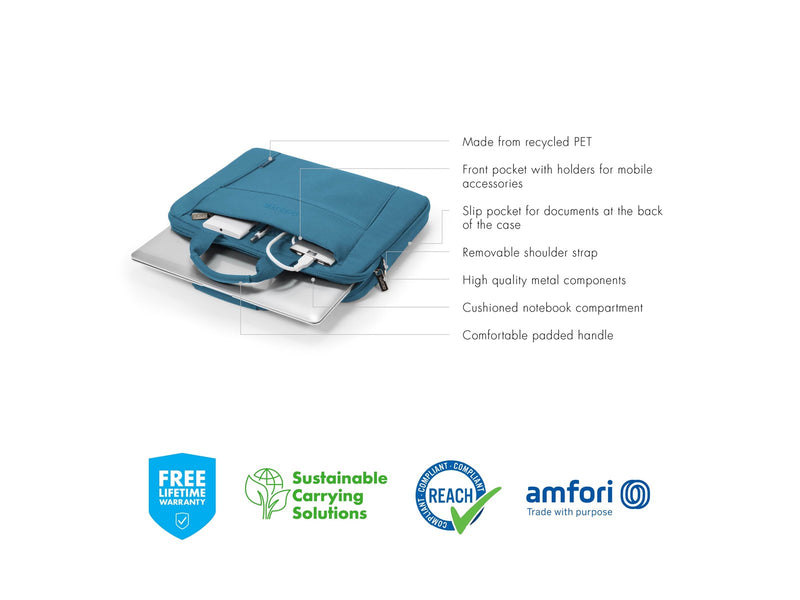 Dicota Slim Eco Base Laptop-Tasche für Laptop 14.1" | Blau