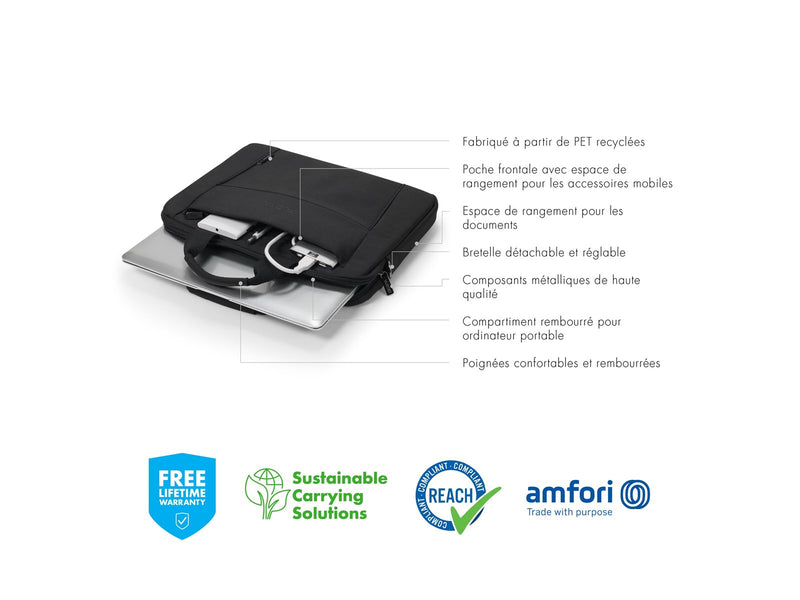 Dicota Slim Eco Base Laptop-Tasche für Laptop 14.1" | Schwarz