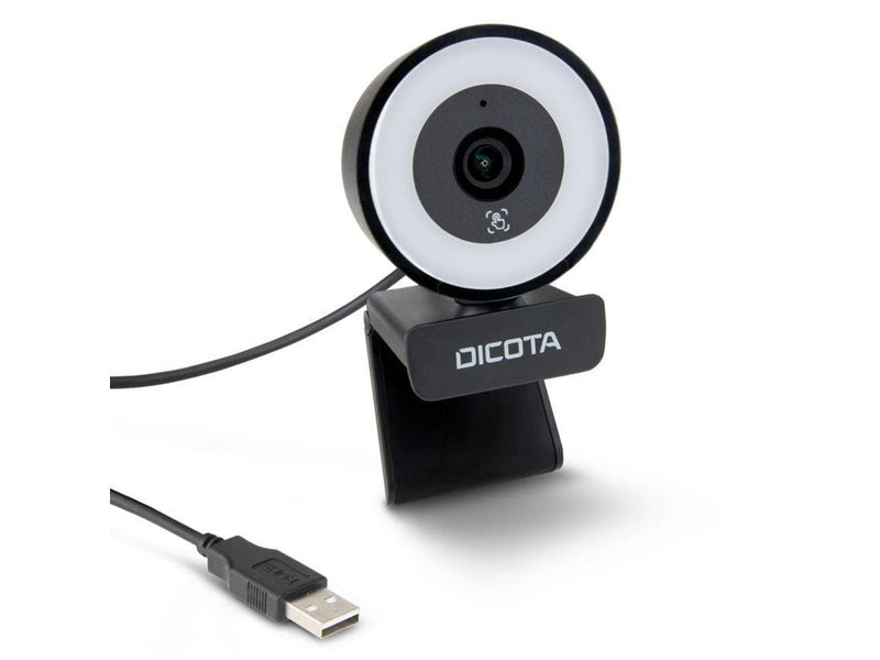 Dicota Webcam Ringlight 5MP - Autofocus | 3-Level Ring Light | USB-A
