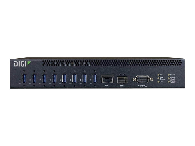 Digi AnywhereUSB 8 Plus USB-Hubs - USB 3.2 - 8 Anschlüsse - Schwarz
