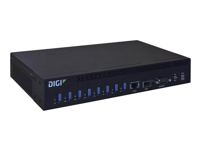 Digi AnywhereUSB 8 Plus USB-Hubs - USB 3.2 - 8 Anschlüsse - Schwarz