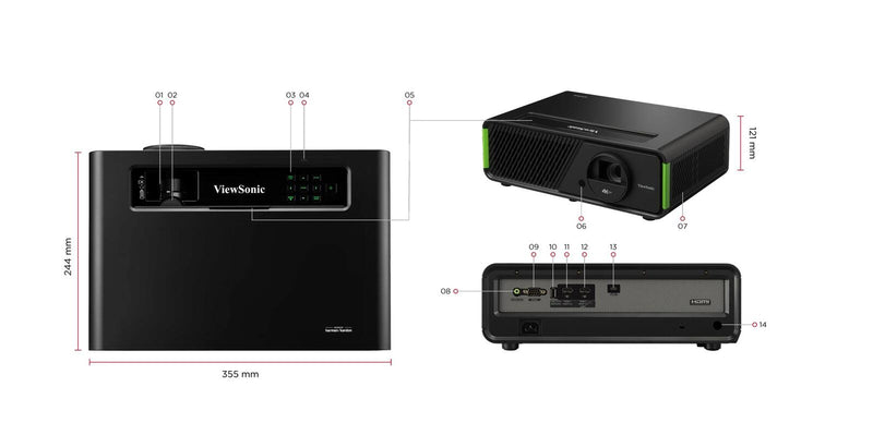 B-WARE ViewSonic X1-4KE Pro Heimkino Beamer 3300 LED Lumen