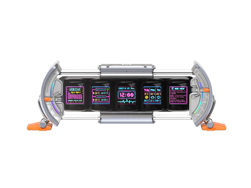 Divoom Times Gate II Cyberpunk Digital Clock - Grey