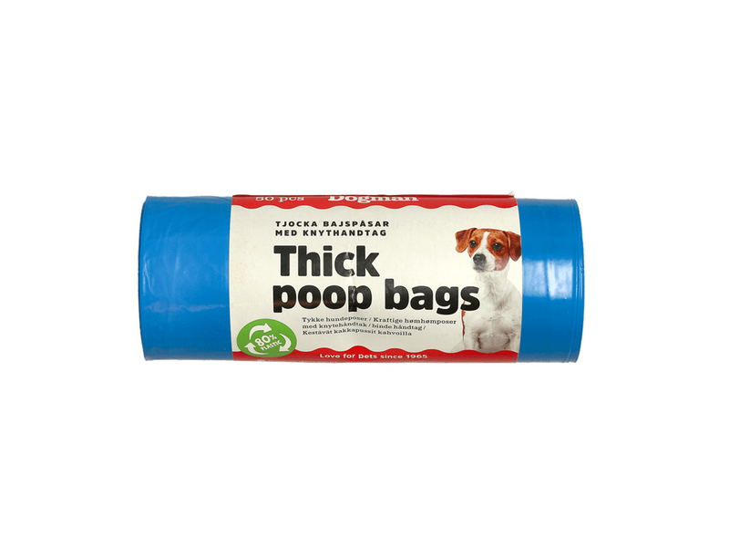 Dogman Dicke Kotbeutel mit Bindehenkeln Blau (50er-Pack)