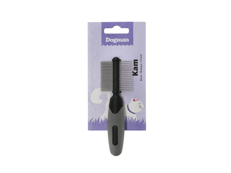 Dogman Doppelseitiger Kamm mit Gummigriff 12cm