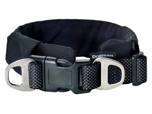 Dogman Emmi Gepolstertes Halsband Verstellbar Schwarz M (45mm x 45-75cm)