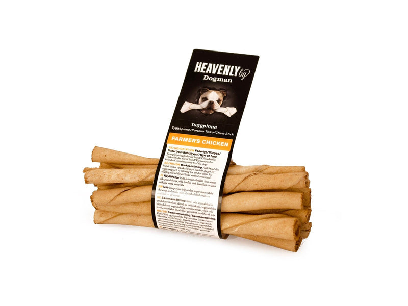 Dogman Heavenly Farmer's Huhn Rohhaut Kausticks 12.5cm (10er-Pack)