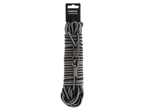 Dogman Iris geflochtene Schleppleine mit Karabinerbefestigung Grau 6,5mm 15m