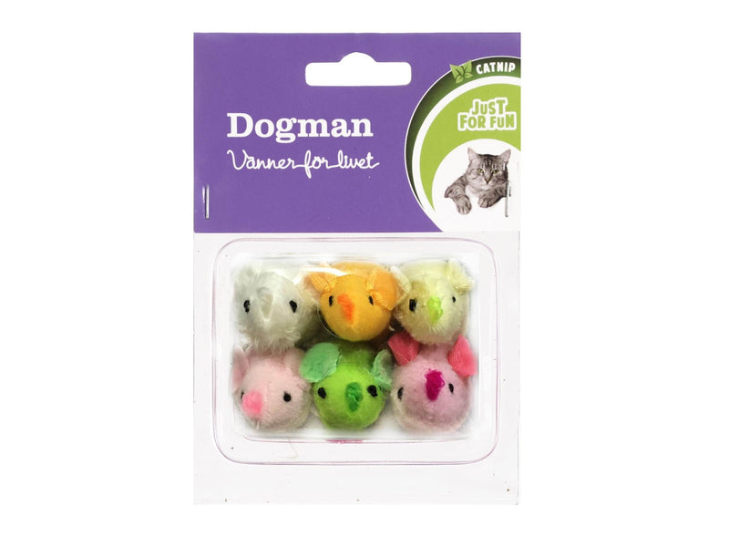Dogman Katzenspielzeug Mäuse mit Katzenminze (6er-Pack)