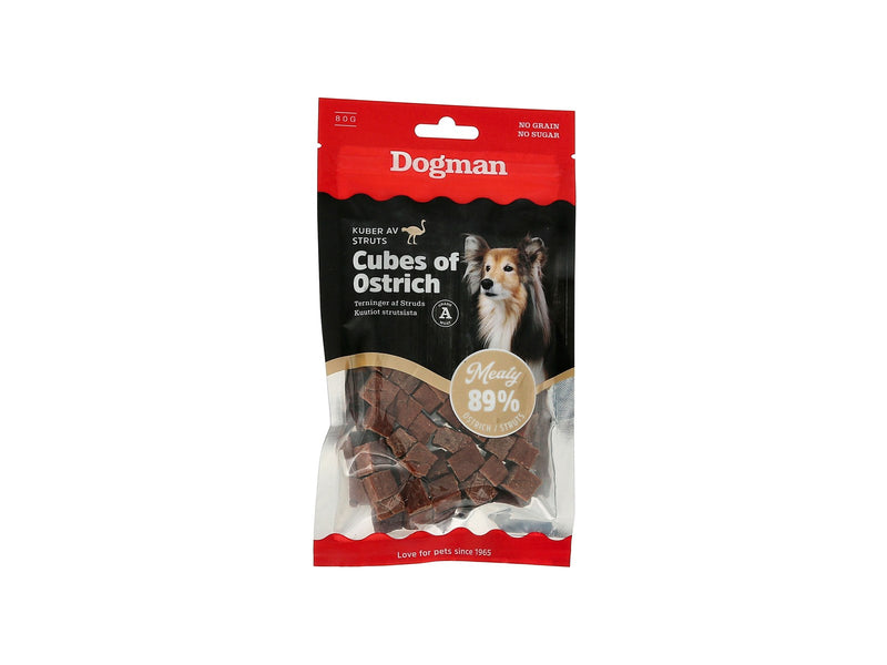 Dogman Meaty Straußenwürfel Hundeleckerlis 80g