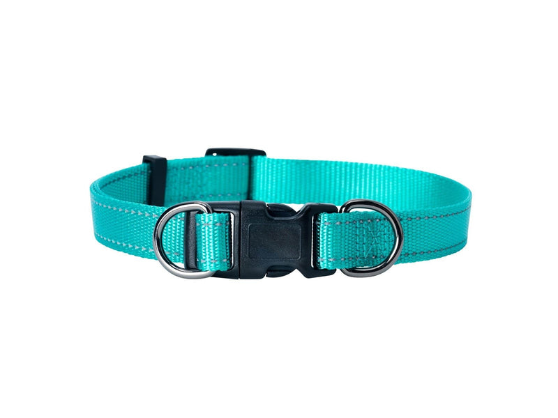 Dogman Nylon Hundehalsband Iris Türkis Mittel 15mmx35-50cm