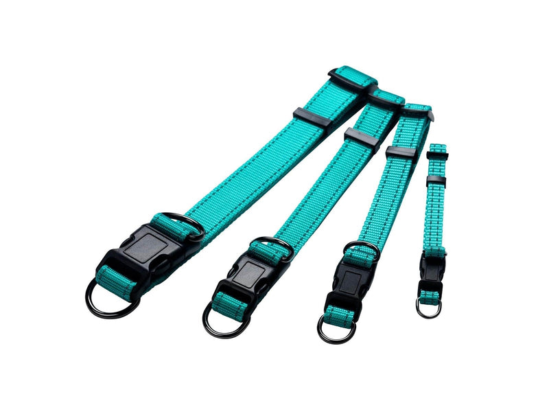 Dogman Nylon Hundehalsband Iris Türkis Mittel 15mmx35-50cm