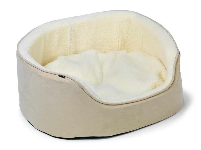 Dogman Pet Bed Sherpa High Rim Beige Medium 60x48x23cm
