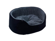 Dogman Pet Bed Sherpa High Rim Black Large 70x53x25cm