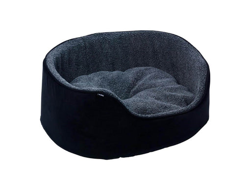 Dogman Pet Bed Sherpa High Rim Black Small 50x43x21cm