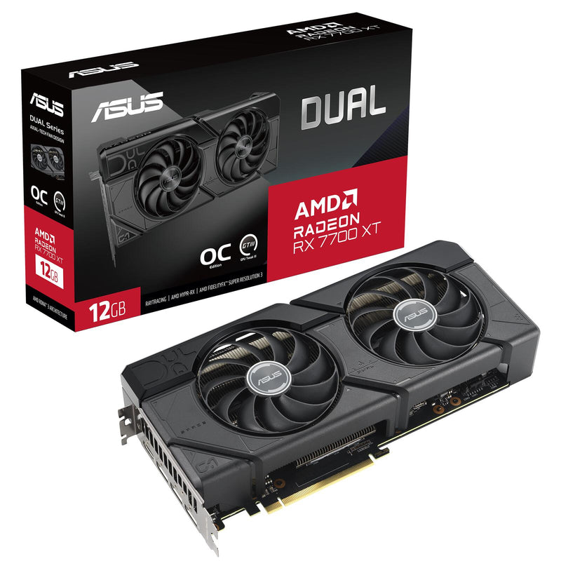 ASUS Dual Radeon RX 7700 XT OC Edition 12GB GDDR6 Gaming Grafikkarte