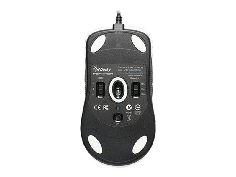 Ducky Feather DMFE20O - mouse - USB 2.0 - Maus (Schwarz)
