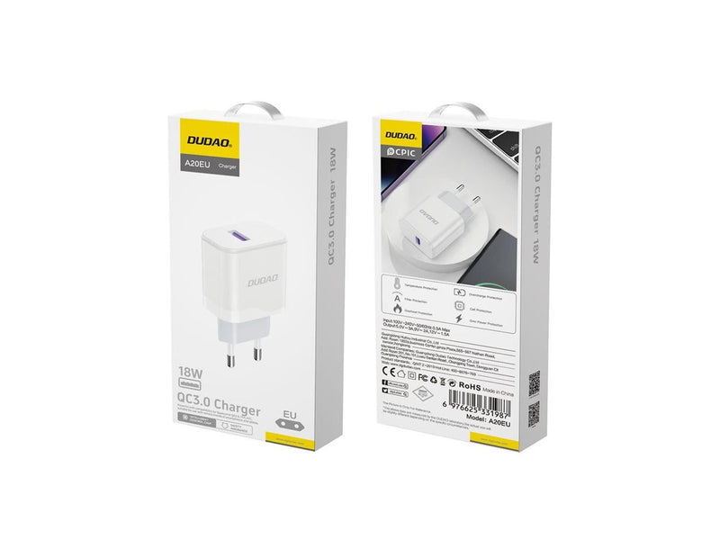 Dudao A20EU USB-A 18W network charger - white
