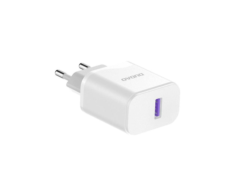 Dudao A20EU USB-A 18W wall charger - white + USB-A - USB-C cable