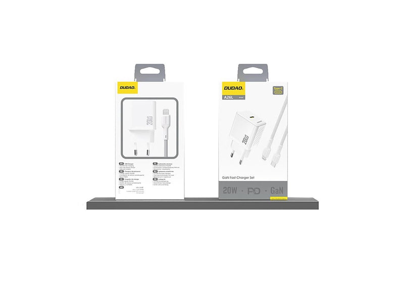Dudao  A26 PD20W GaN USB-C Charger - White