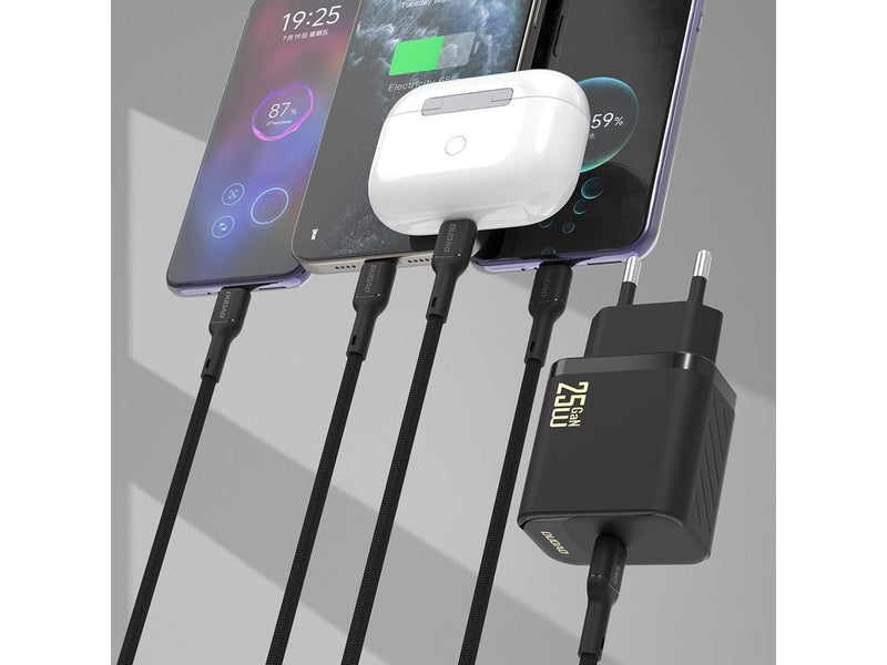 Dudao A27CEU PD 25W GaN SB-C AC Charger with USB-C Cable - Black