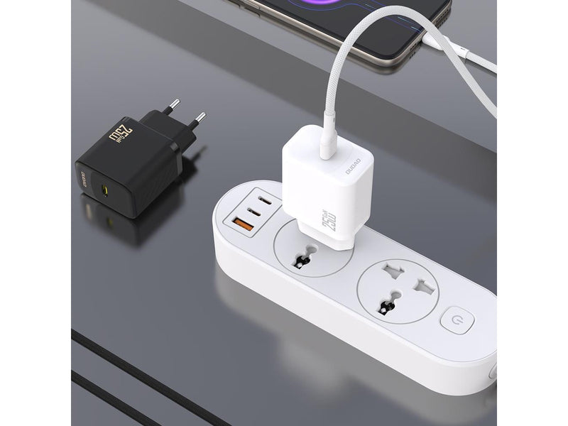 Dudao A27CEU PD 25W GaN SB-C AC Charger with USB-C Cable - White