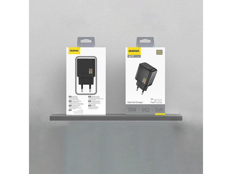 Dudao A27P 30W PD GaN USB-C Wall Charger - Black