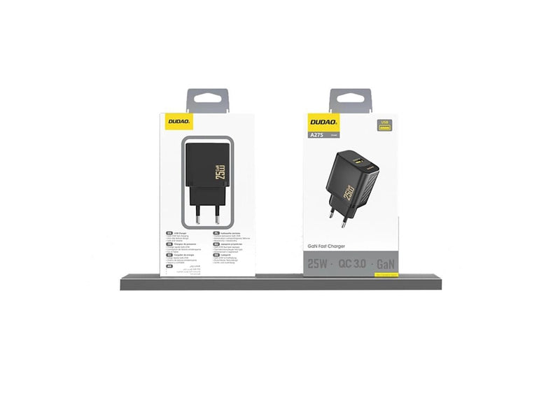 Dudao A27S 25W GaN USB-A Charger - Black