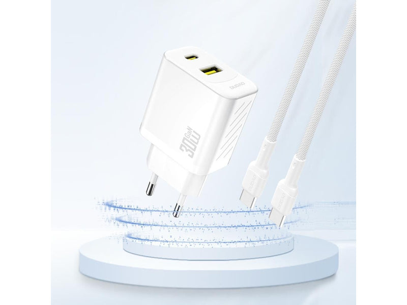 Dudao  A27TEU PD 30W GaN USB-A USB-C Wall Charger - White