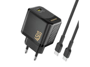Dudao A28C 45W GaN Wall Charger + USB-C Cable - Black