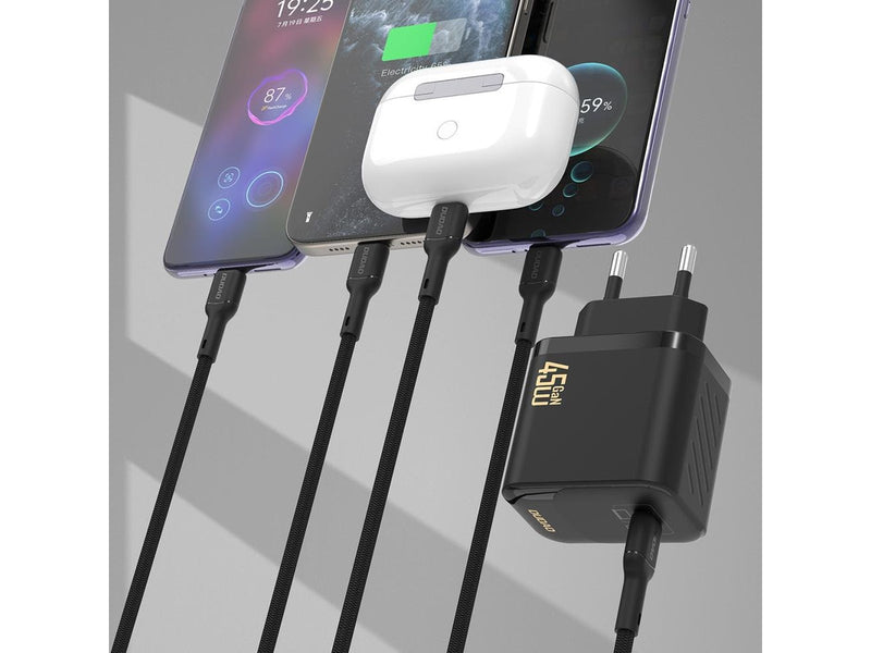 Dudao A28C 45W GaN Wall Charger + USB-C Cable - Black