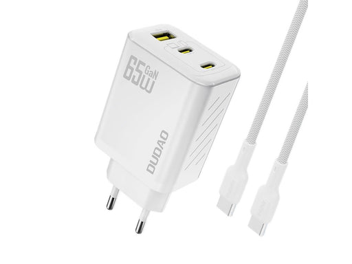 Dudao A29C 65W GaN Wall Charger + USB-C Cable - White