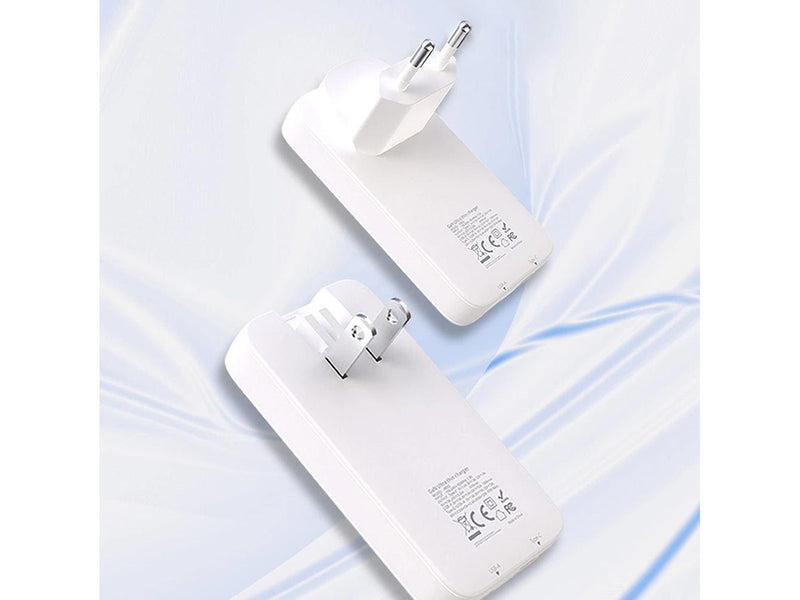 Dudao A65Q 65W GaN Travel Wall Charger USB-A / USB-C PD Ultra-Thin EU / US - White
