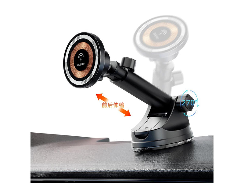 Dudao F12MAX+ Car Mount with 15W Wireless Charger Compatible with Magsafe - Black