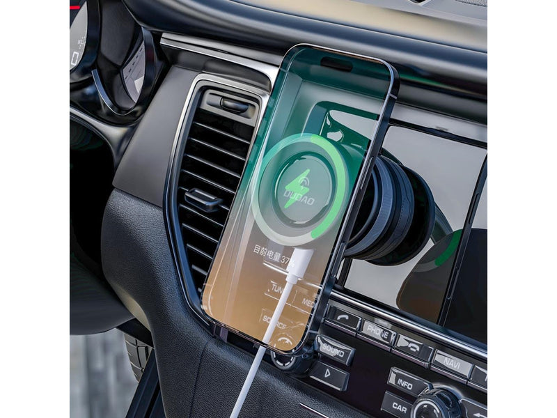 Dudao F24MAX Car Mount with 15W Wireless Charger MagSafe Compatible with Auto Suction Cup - Black