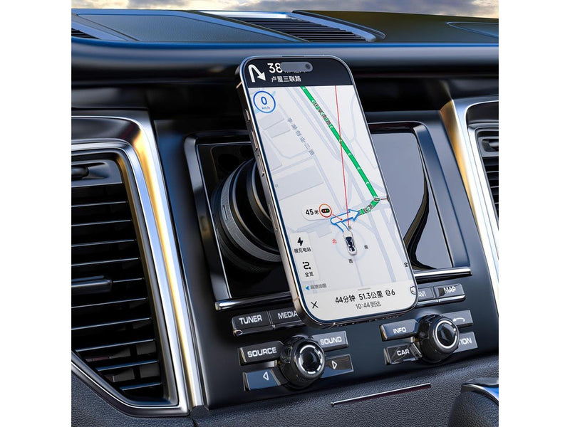 Dudao F24MAX Car Mount with 15W Wireless Charger MagSafe Compatible with Auto Suction Cup - Black